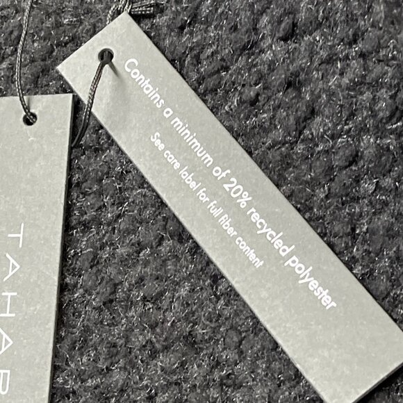 Tahari Sweater Blazer Womens M Black Fuzzy Knit Sliver Buttons Classic Capsule - Picture 5 of 8